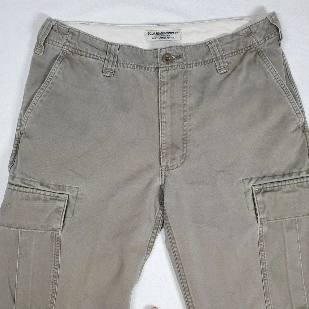 Vintage Polo Jean Co Ralph Lauren Cargo Pants Men 33x30 Military Paratrooper Y2K